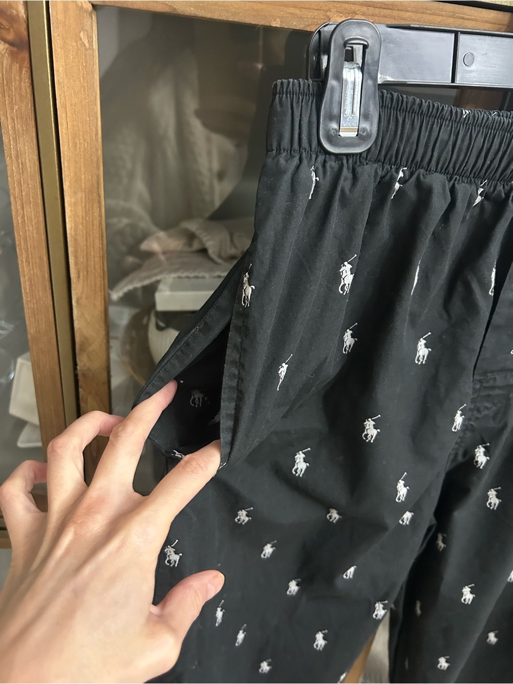 Black Polo Ralph Lauren Lounge Pants - Picture 6 of 8